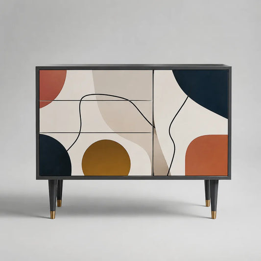 MDF e armadio in acciaio con 3 cassetti e 1 porta, nero, beige, terracotta, blu notte e ocra, 100 × 40 × 85 cm